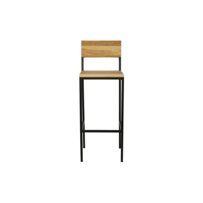 Барный стул Лофт 1 Н, сталь/дуб