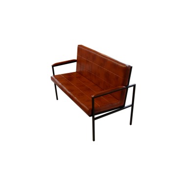 Диван прямой Лофт 1 ММ, сталь/ткань/экокожа