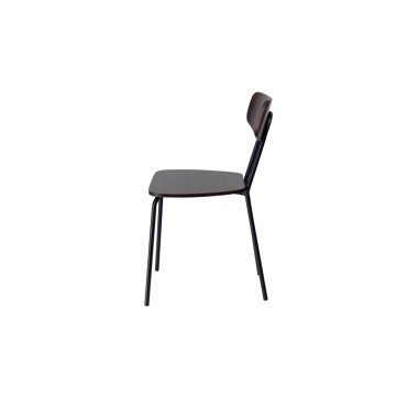 Стул кухонный Мельбурн, сталь/гнутый шпон бука