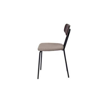 Стул кухонный Мельбурн М, мягкий, сталь/шпон бука/ткань/экокожа