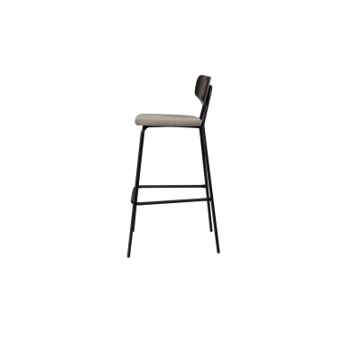 Барный стул Мельбурн БМ, сталь/шпон бука/ткань/экокожа