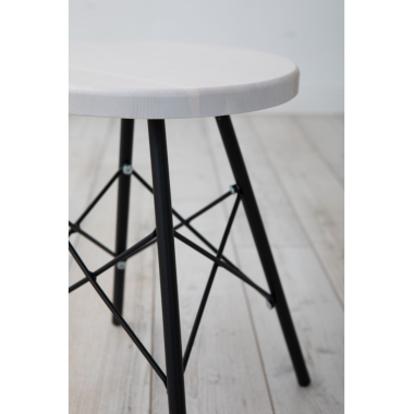 Табурет Лиственница, металл/массив лиственницы, выбеленный