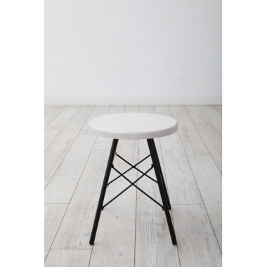 Табурет Лиственница, металл/массив лиственницы, выбеленный