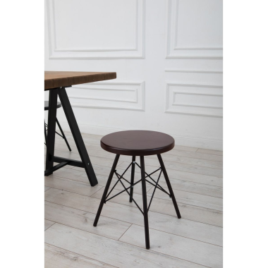 Табурет Лиственница, металл/массив лиственницы, орех