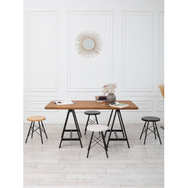 Табурет Лиственница, металл/массив лиственницы, венге