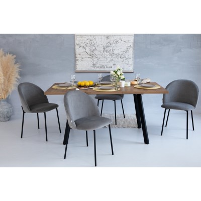 Стул мягкий Лора, металл/ткань/экококжа