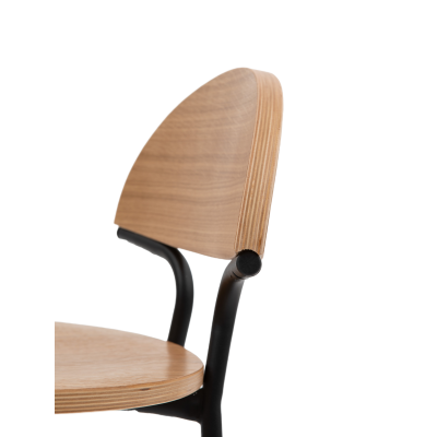 Барный стул Мадрид, металл/шпон дуба