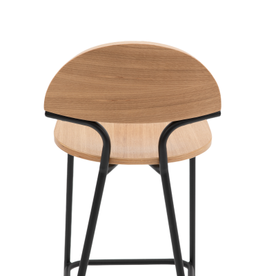 Барный стул Мадрид, металл/шпон дуба