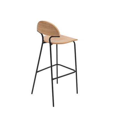 Барный стул Мадрид, металл/шпон дуба
