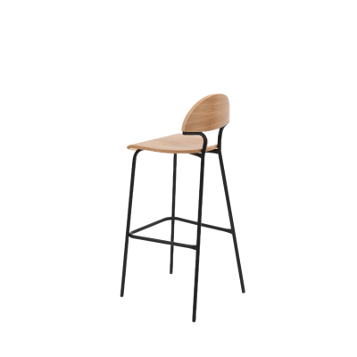 Барный стул Мадрид, металл/шпон дуба