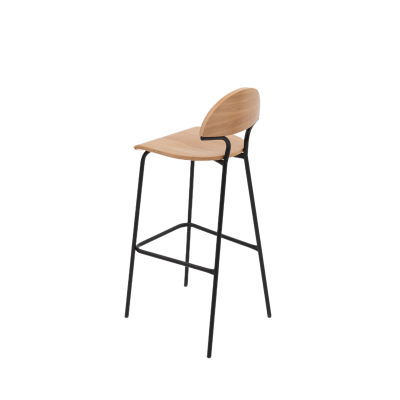 Барный стул Мадрид, металл/шпон дуба