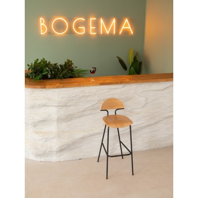 Барный стул Мадрид, металл/шпон дуба