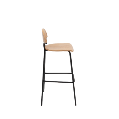 Барный стул Мадрид, металл/шпон дуба