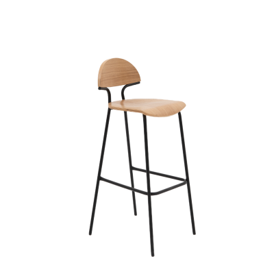 Барный стул Мадрид, металл/шпон дуба