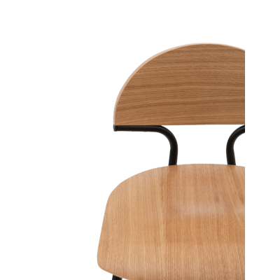 Барный стул Мадрид, металл/шпон дуба