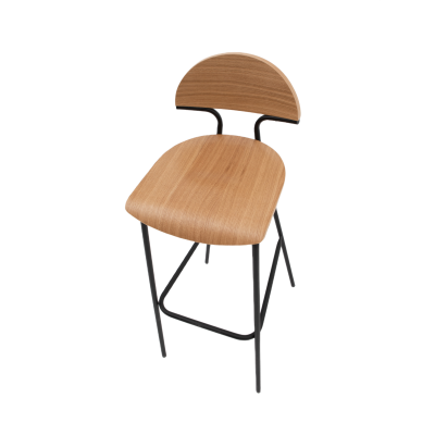 Барный стул Мадрид, металл/шпон дуба