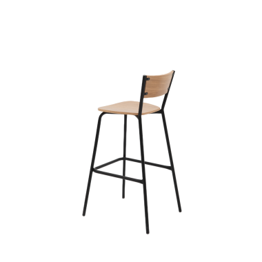 Барный стул Марсель, металл/гнутый шпон дуба
