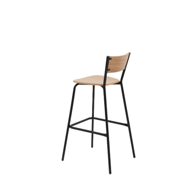 Барный стул Марсель, металл/гнутый шпон дуба