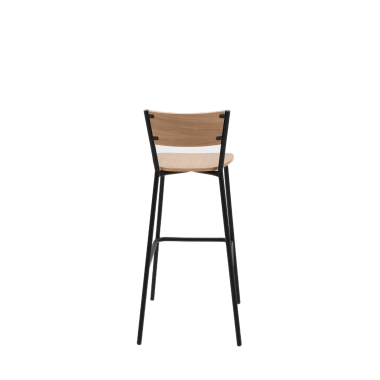 Барный стул Марсель, металл/гнутый шпон дуба