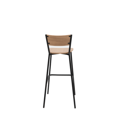 Барный стул Марсель, металл/гнутый шпон дуба