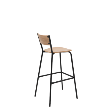 Барный стул Марсель, металл/гнутый шпон дуба
