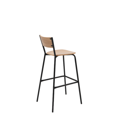 Барный стул Марсель, металл/гнутый шпон дуба
