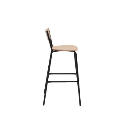Барный стул Марсель, металл/гнутый шпон дуба
