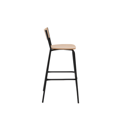 Барный стул Марсель, металл/гнутый шпон дуба