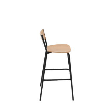 Барный стул Марсель, металл/гнутый шпон дуба