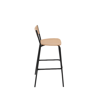 Барный стул Марсель, металл/гнутый шпон дуба