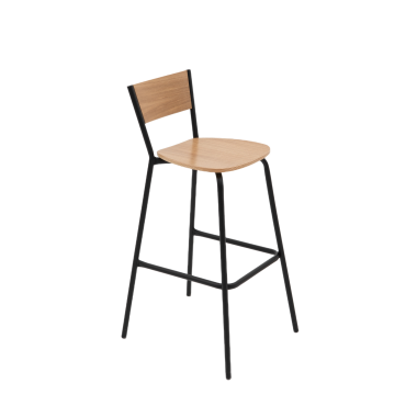 Барный стул Марсель, металл/гнутый шпон дуба