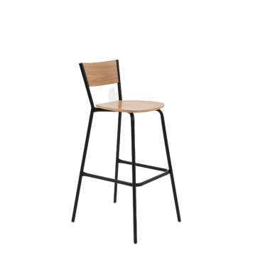 Барный стул Марсель, металл/гнутый шпон дуба