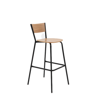 Барный стул Марсель, металл/гнутый шпон дуба