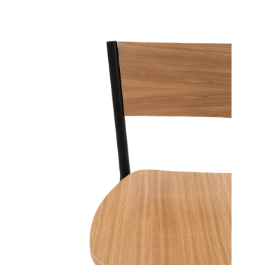 Барный стул Марсель, металл/гнутый шпон дуба