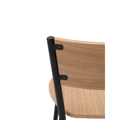 Барный стул Марсель, металл/гнутый шпон дуба