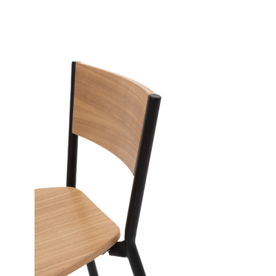 Барный стул Марсель, металл/гнутый шпон дуба