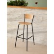 Барный стул Марсель, металл/гнутый шпон дуба