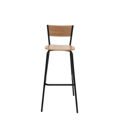 Барный стул Марсель, металл/гнутый шпон дуба