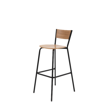 Барный стул Марсель, металл/гнутый шпон дуба