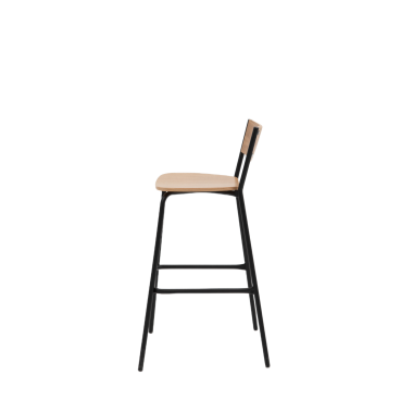 Барный стул Марсель, металл/гнутый шпон дуба