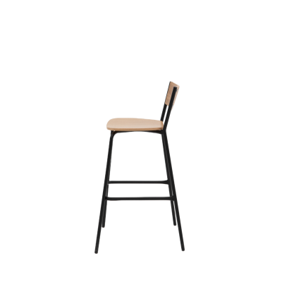 Барный стул Марсель, металл/гнутый шпон дуба
