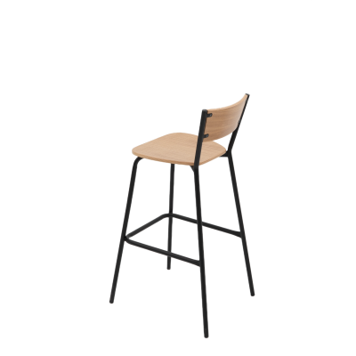 Барный стул Марсель, металл/гнутый шпон дуба
