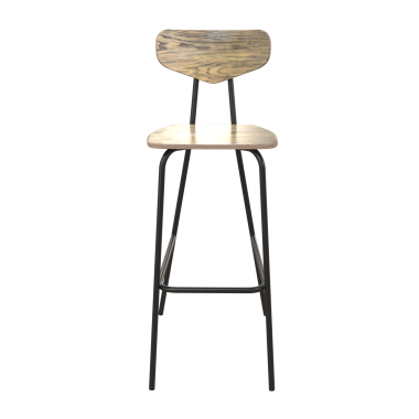 Барный стул Мельбурн Б, сталь/гнутый шпон дуба