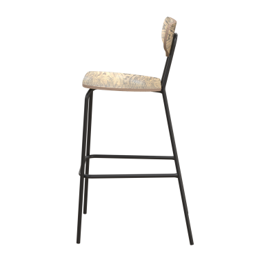 Барный стул Мельбурн Б, сталь/гнутый шпон дуба