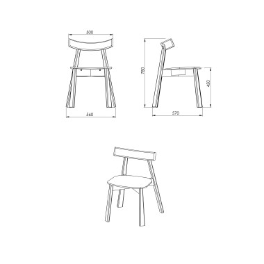 Стул деревянный Самурай