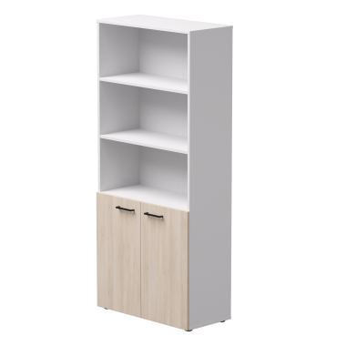 Шкаф для документов полузакрытый EVO 80 Белый/Дуб Соната