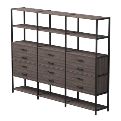 Комплект стеллажей №10 EVO 2440x385x1840 Дуб Пасадена/Черный