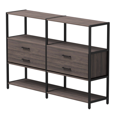 Комплект стеллажей №2 EVO 1635x385x1120 Дуб Пасадена/Черный