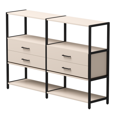 Комплект стеллажей №2 EVO 1635x385x1120 Кашемир/Черный