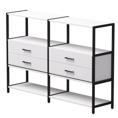 Комплект стеллажей №2 EVO 1635x385x1120 Белый/Черный